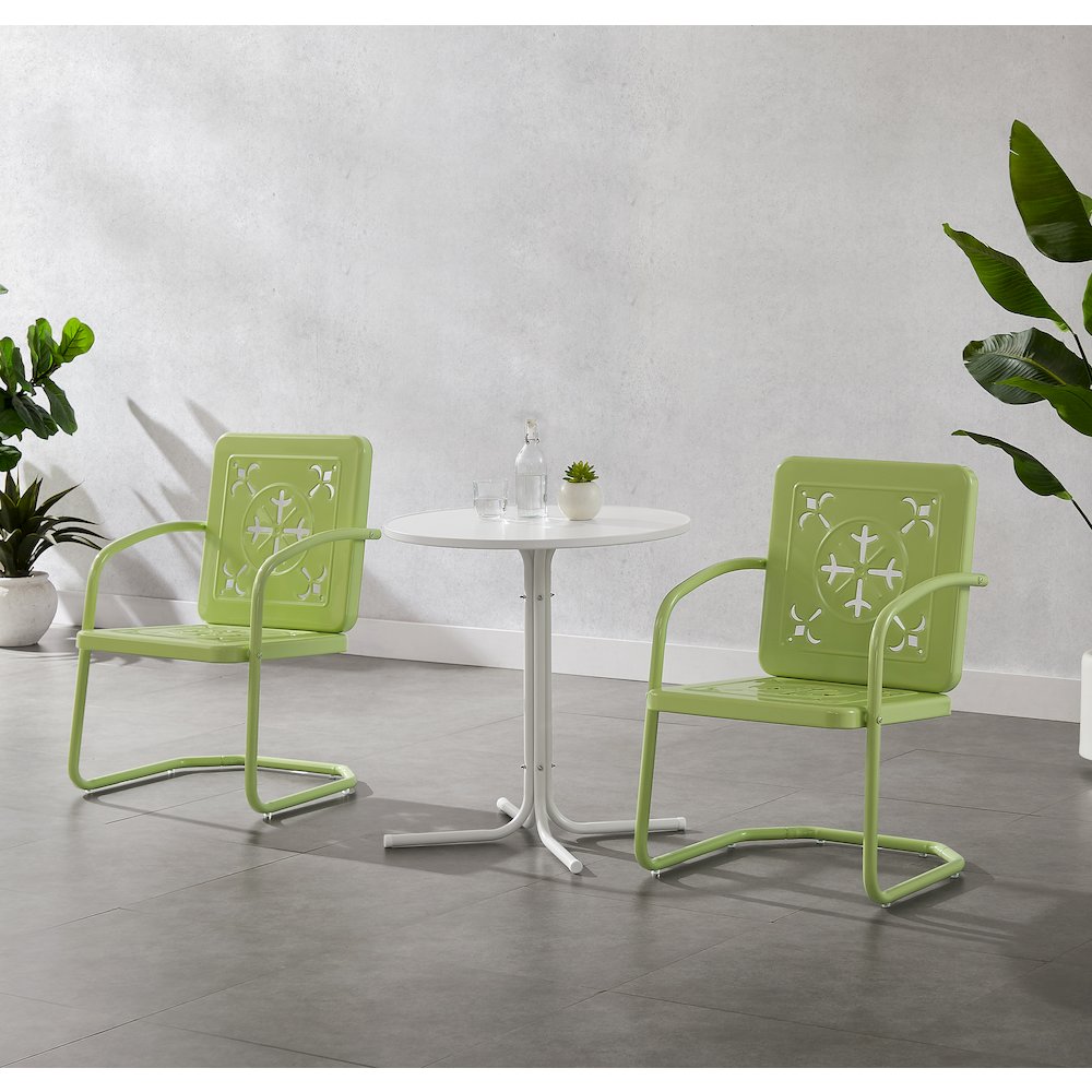 Azalea 3-Piece Retro Outdoor Bistro Set – Bistro Table & 2 Chairs