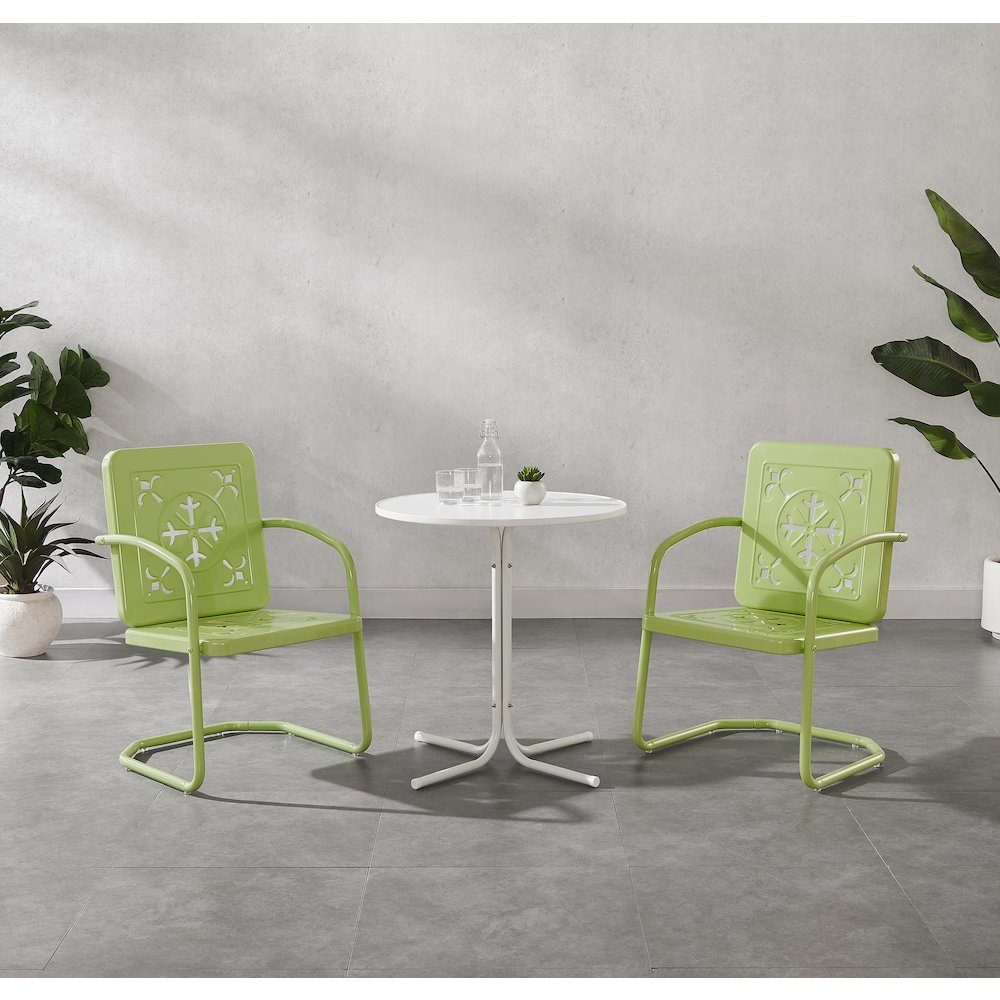 Azalea 3-Piece Retro Outdoor Bistro Set – Bistro Table & 2 Chairs
