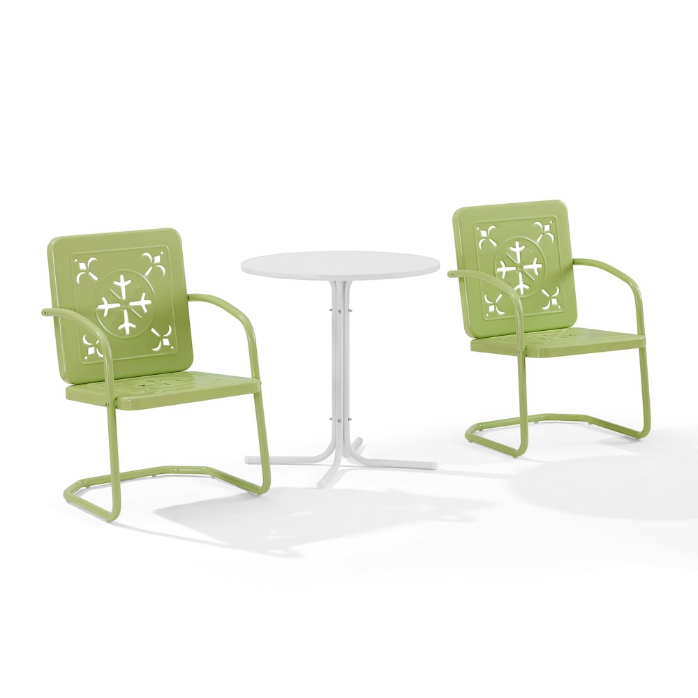 Azalea 3-Piece Retro Outdoor Bistro Set – Bistro Table & 2 Chairs