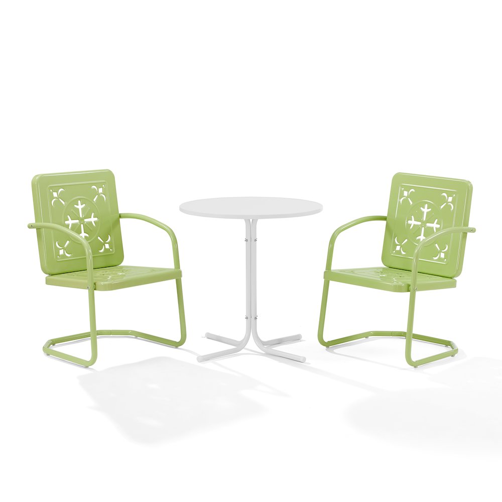 Azalea 3-Piece Retro Outdoor Bistro Set – Bistro Table & 2 Chairs