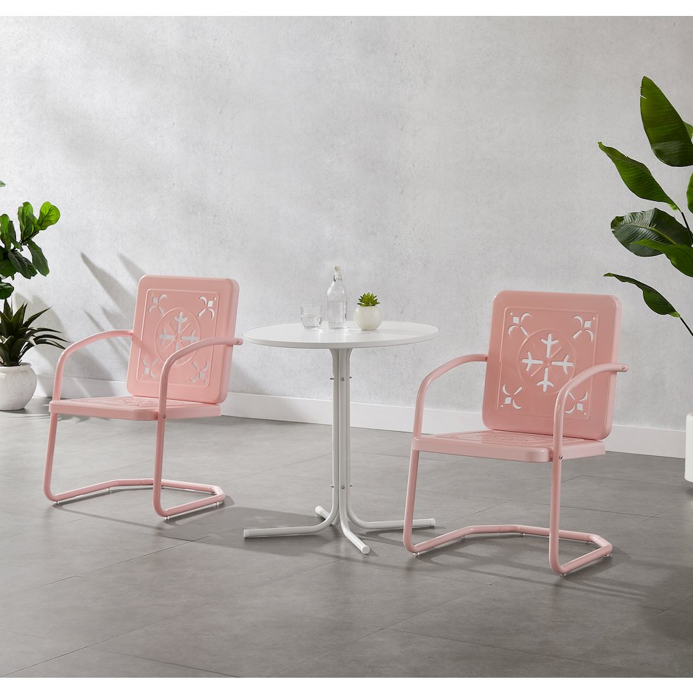 Azalea 3-Piece Retro Outdoor Bistro Set – Bistro Table & 2 Chairs