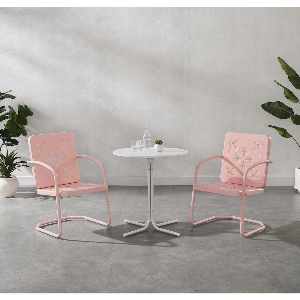 Azalea 3-Piece Retro Outdoor Bistro Set – Bistro Table & 2 Chairs