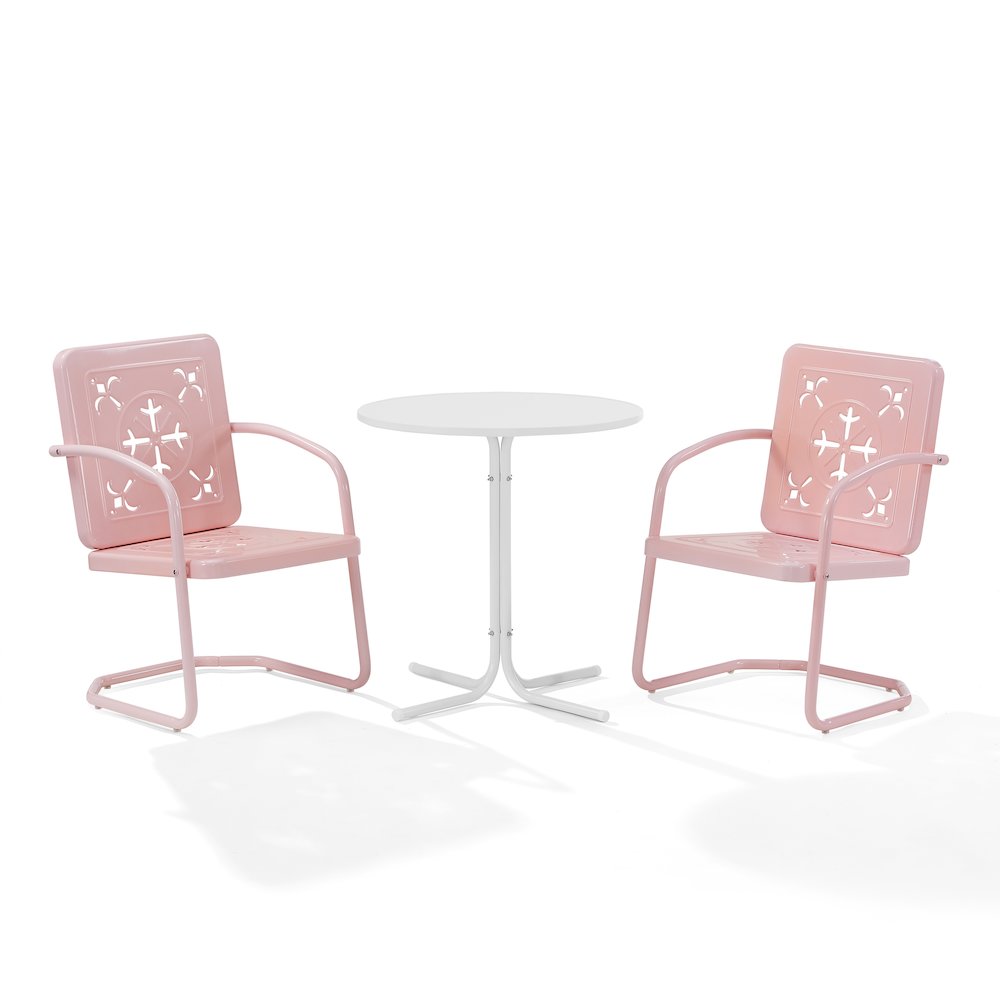 Azalea 3-Piece Retro Outdoor Bistro Set – Bistro Table & 2 Chairs