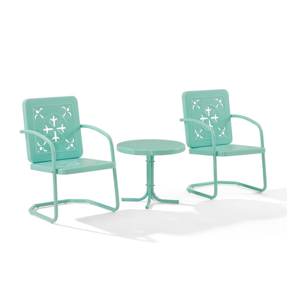 Azalea 3-Piece Retro Outdoor Chair Set – Side Table & 2 Chairs