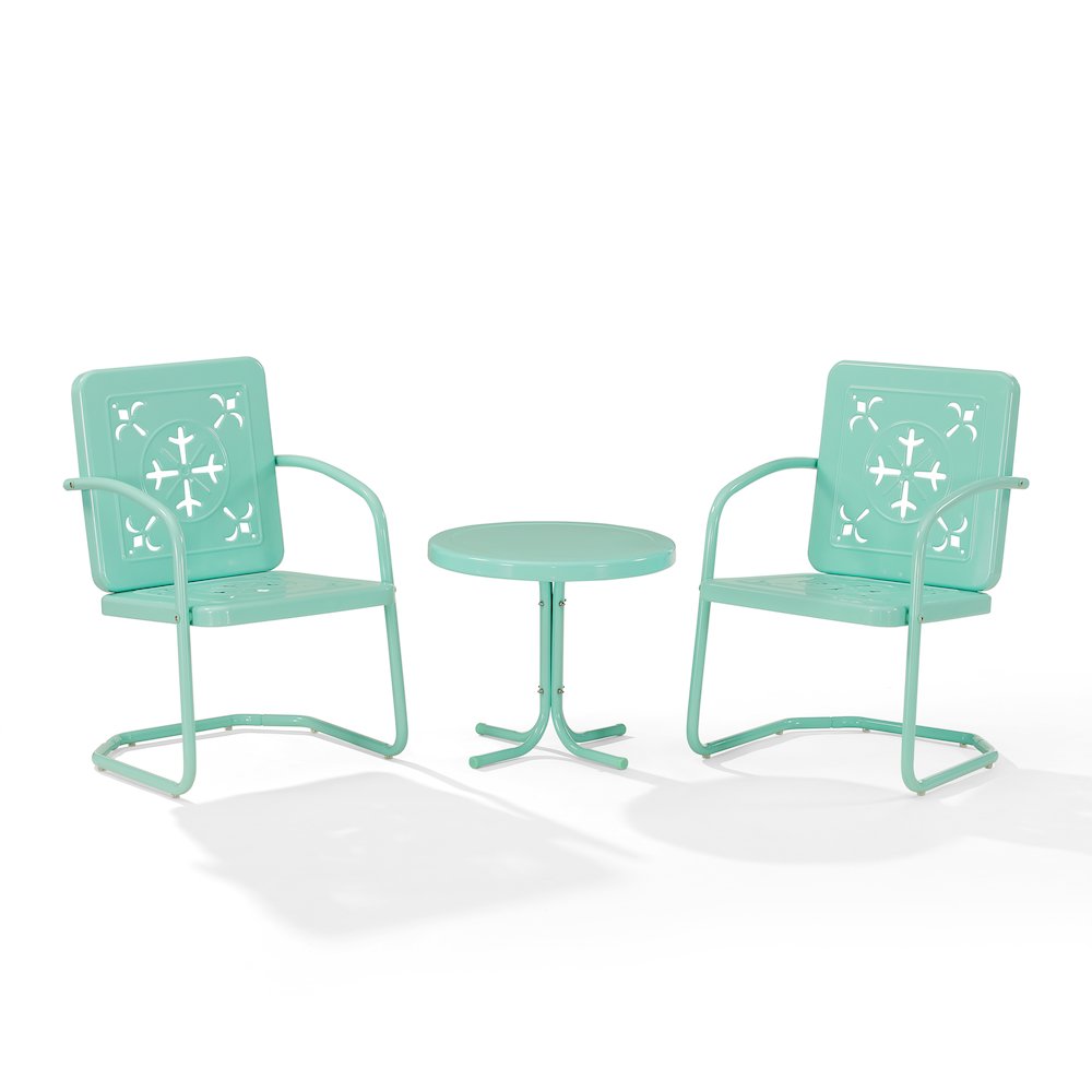Azalea 3-Piece Retro Outdoor Chair Set – Side Table & 2 Chairs