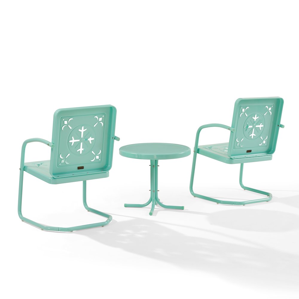 Azalea 3-Piece Retro Outdoor Chair Set – Side Table & 2 Chairs
