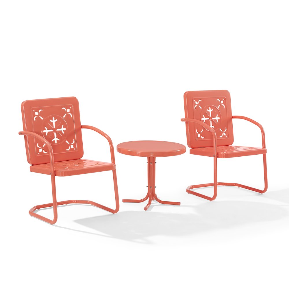 Azalea 3-Piece Retro Outdoor Chair Set – Side Table & 2 Chairs
