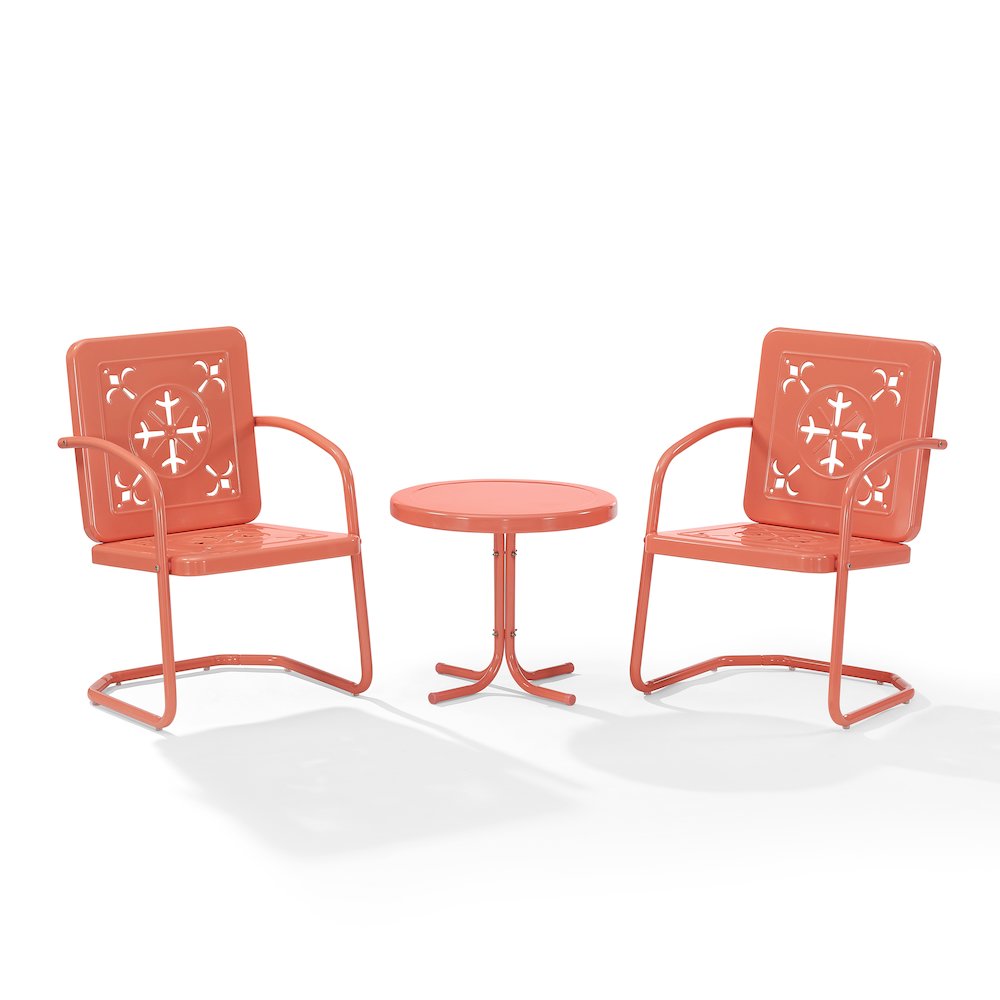 Azalea 3-Piece Retro Outdoor Chair Set – Side Table & 2 Chairs
