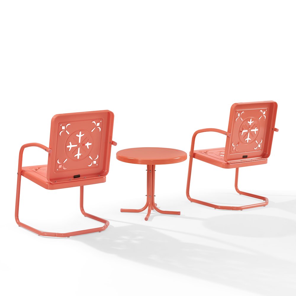 Azalea 3-Piece Retro Outdoor Chair Set – Side Table & 2 Chairs