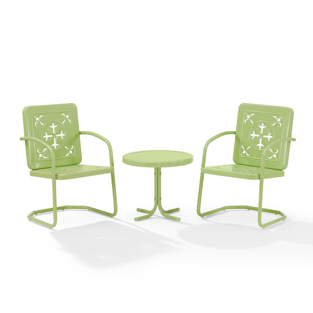 Azalea 3-Piece Retro Outdoor Chair Set – Side Table & 2 Chairs