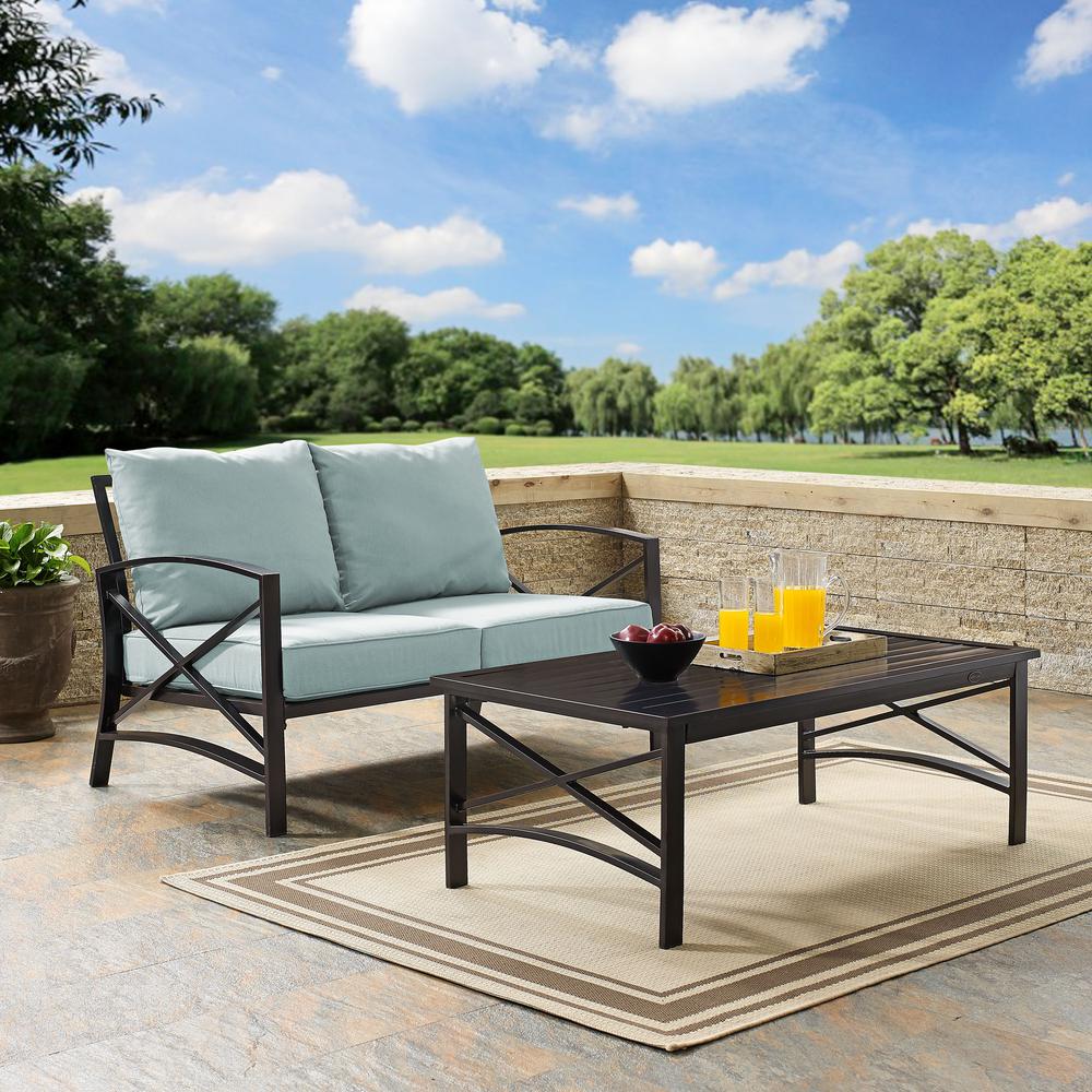 Kaplan 2Pc Outdoor Loveseat Patio Furniture Set – Loveseat & Coffee Table