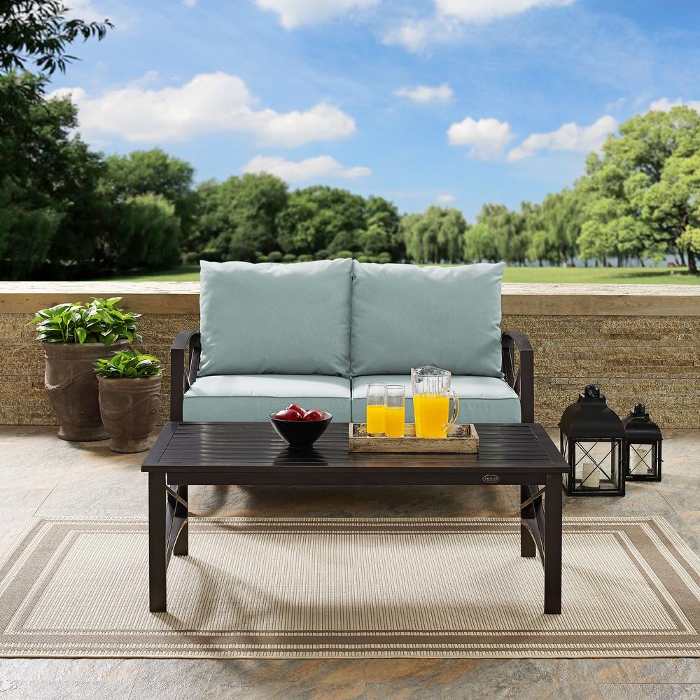 Kaplan 2Pc Outdoor Loveseat Patio Furniture Set – Loveseat & Coffee Table