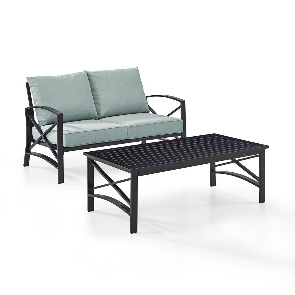 Kaplan 2Pc Outdoor Loveseat Patio Furniture Set – Loveseat & Coffee Table
