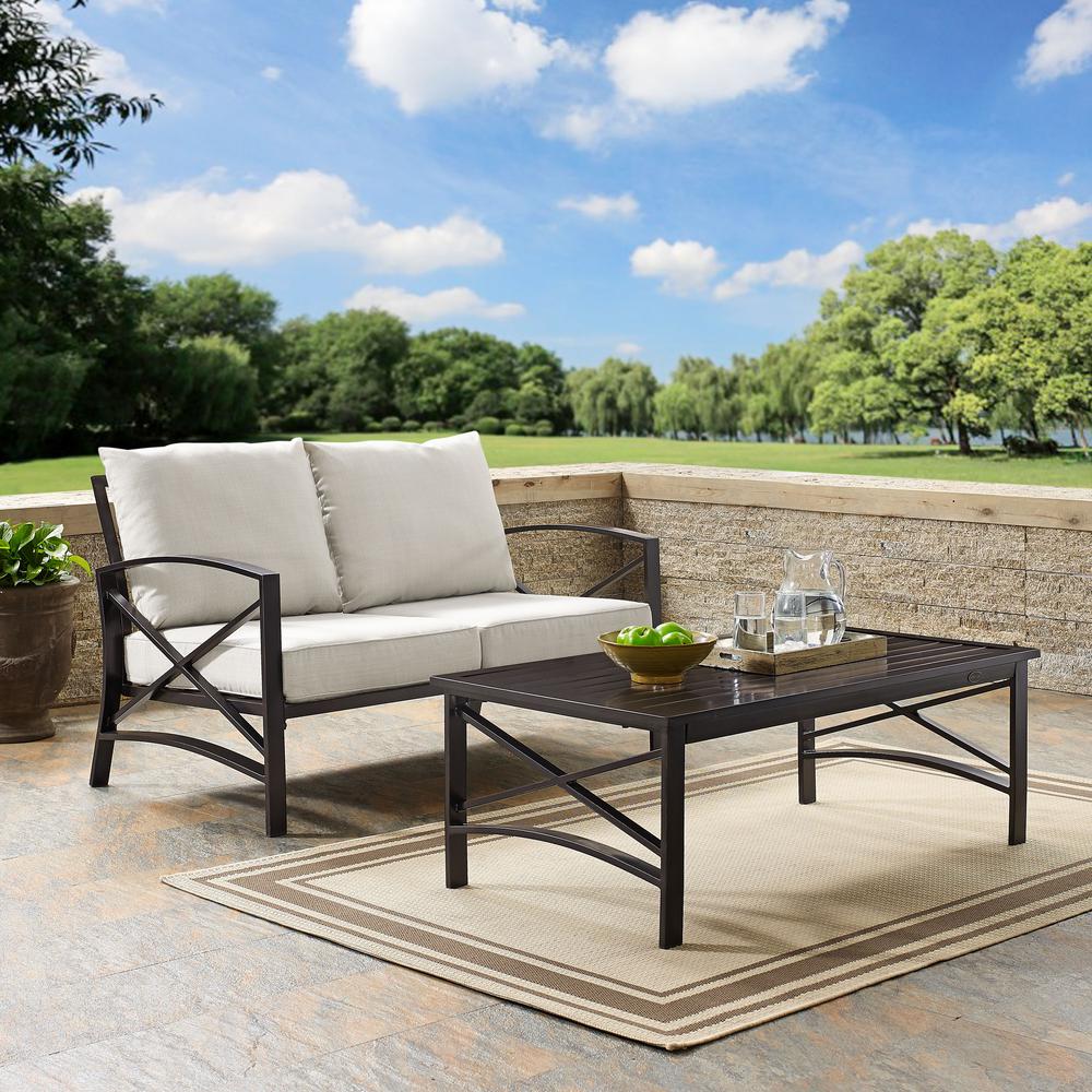 Kaplan 2Pc Outdoor Loveseat Patio Furniture Set – Loveseat & Coffee Table