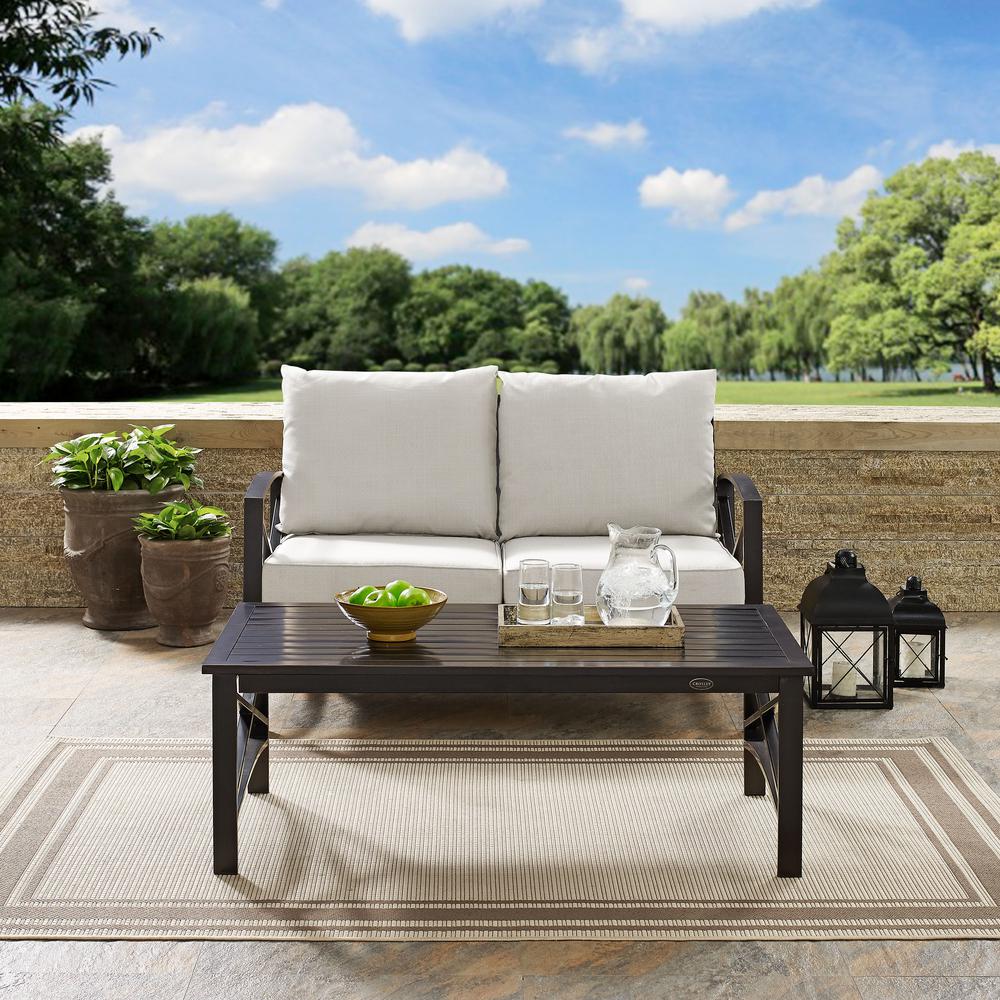 Kaplan 2Pc Outdoor Loveseat Patio Furniture Set – Loveseat & Coffee Table