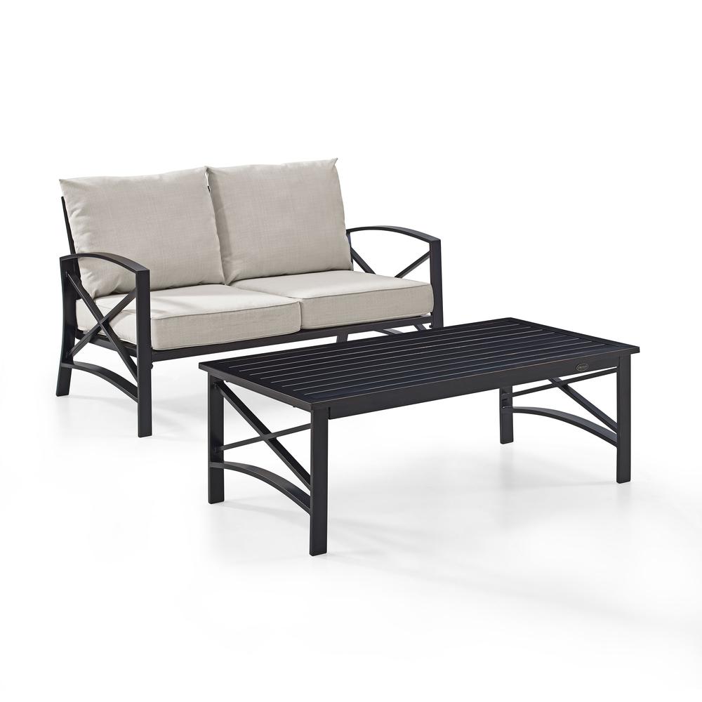 Kaplan 2Pc Outdoor Loveseat Patio Furniture Set – Loveseat & Coffee Table