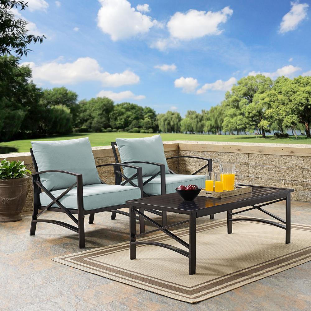 Kaplan 3Pc Outdoor Chair Set – Coffee Table & 2 Chairs
