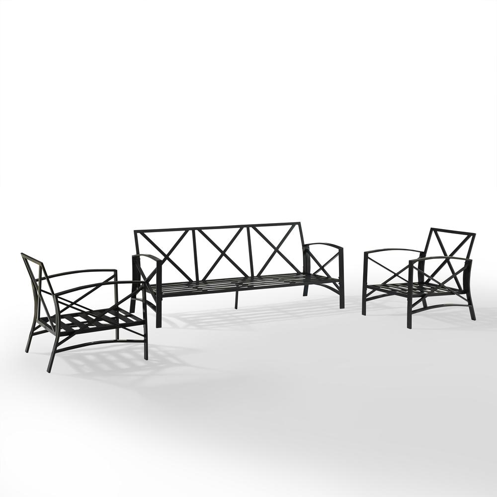 Kaplan 3Pc Outdoor Sofa Patio Furniture Set – Sofa & 2 Arm Chairs
