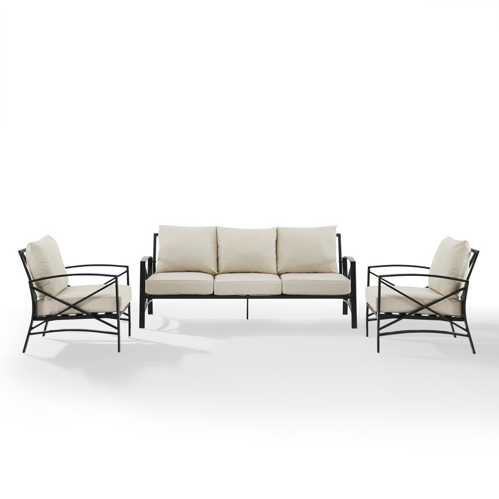Kaplan 3Pc Outdoor Sofa Patio Furniture Set – Sofa & 2 Arm Chairs