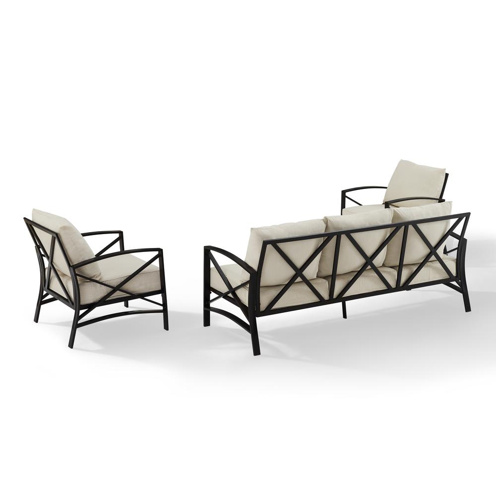Kaplan 3Pc Outdoor Sofa Patio Furniture Set – Sofa & 2 Arm Chairs