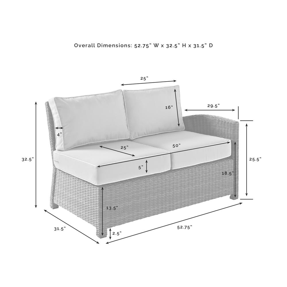 Bradenton Wicker Outdoor Sectional Right Side Loveseat
