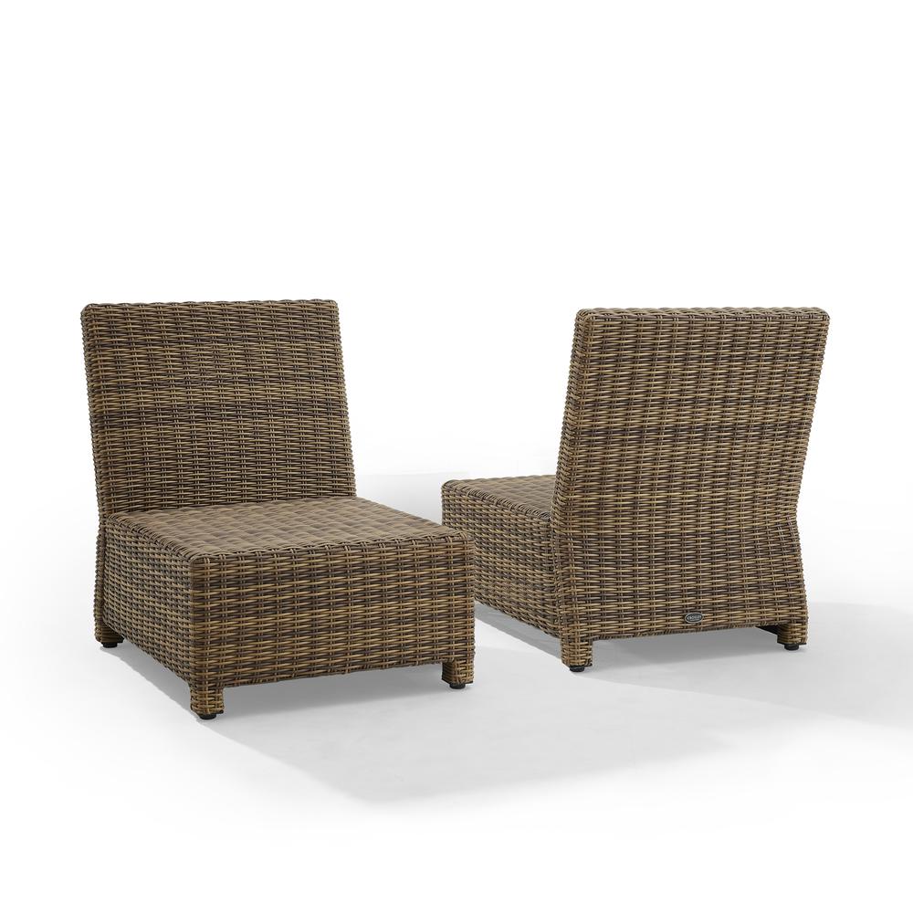 Bradenton 2Pc Armless Wicker Outdoor Chair Set – 2 Armless Chairs