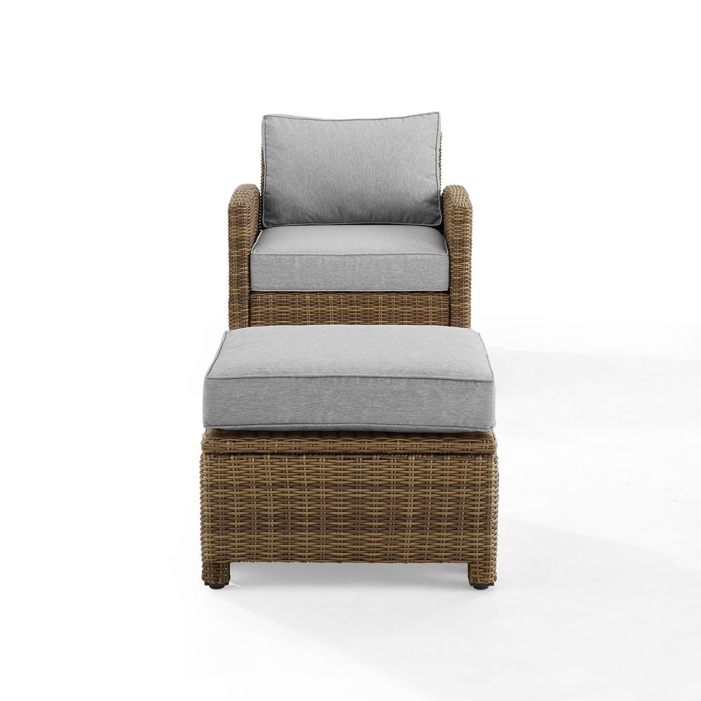 Bradenton 2Pc Wicker Outdoor Chair Set – Armchair & Ottoman