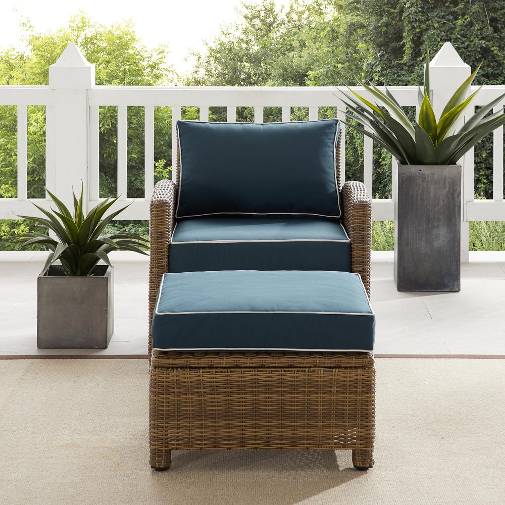Bradenton 2Pc Wicker Outdoor Chair Set – Armchair & Ottoman