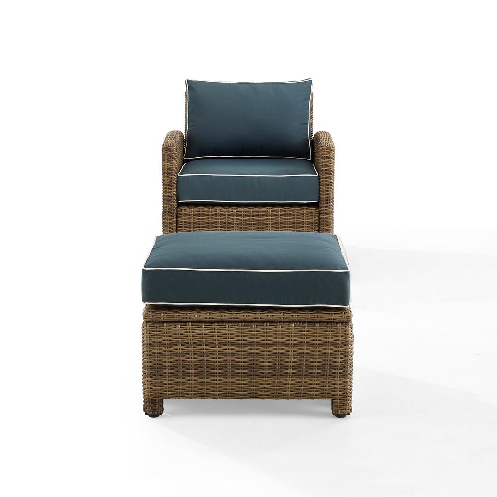 Bradenton 2Pc Wicker Outdoor Chair Set – Armchair & Ottoman