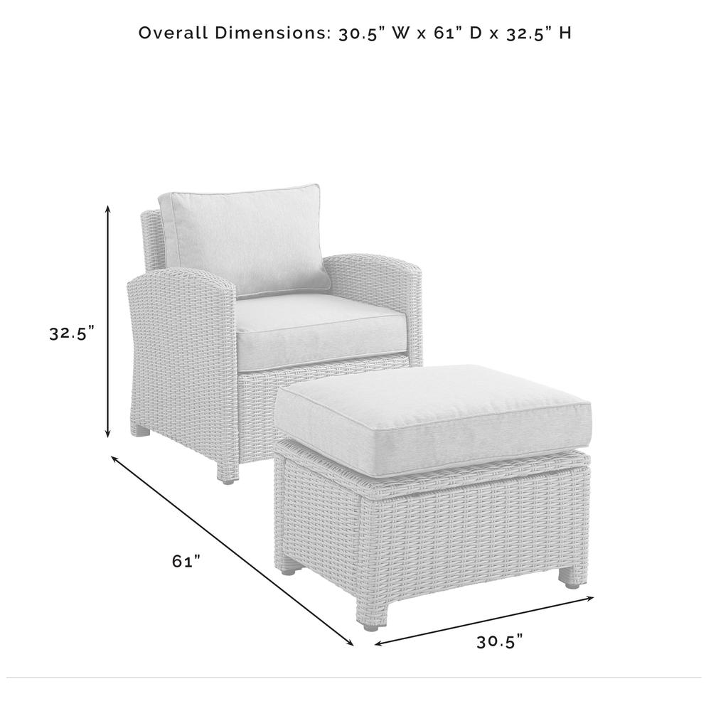 Bradenton 2Pc Wicker Outdoor Chair Set – Armchair & Ottoman