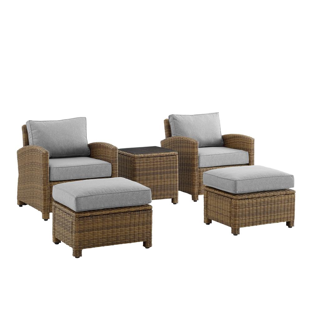 Bradenton 5Pc Wicker Outdoor Chair Set – Side Table