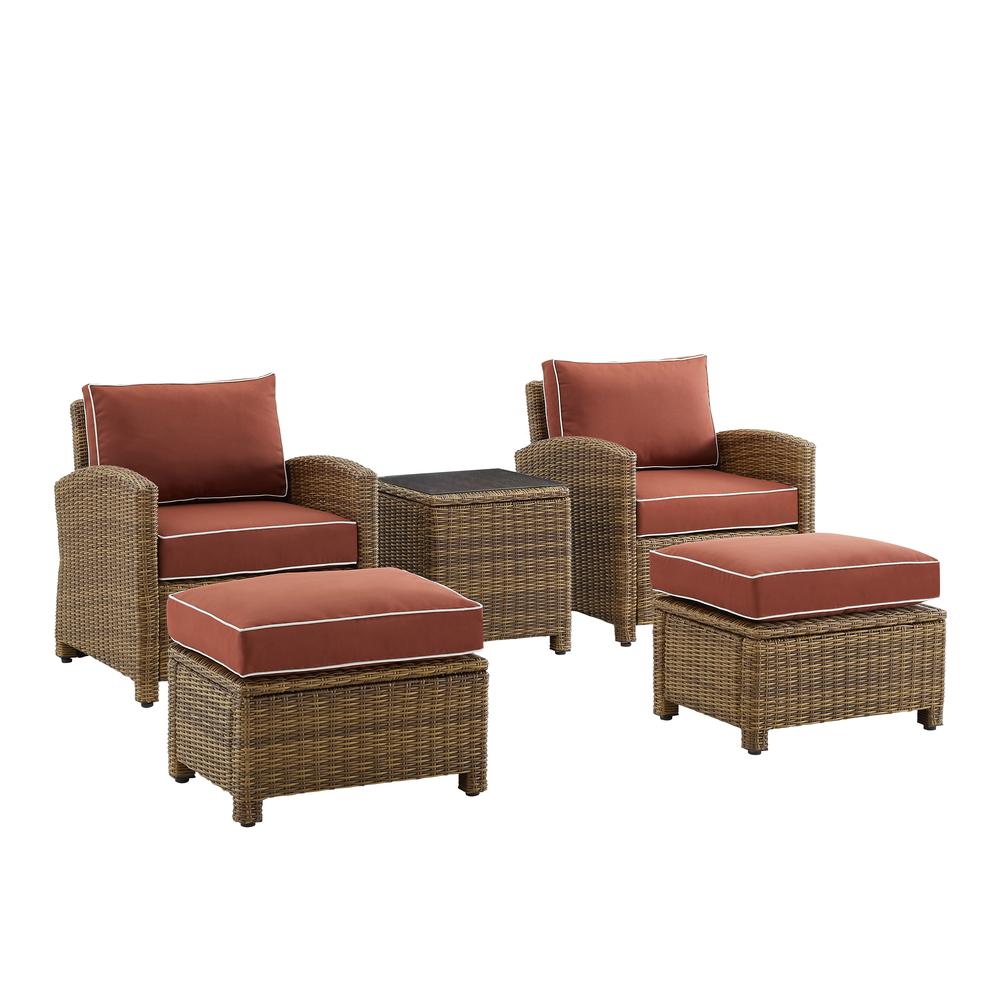 Bradenton 5Pc Wicker Outdoor Chair Set – Side Table