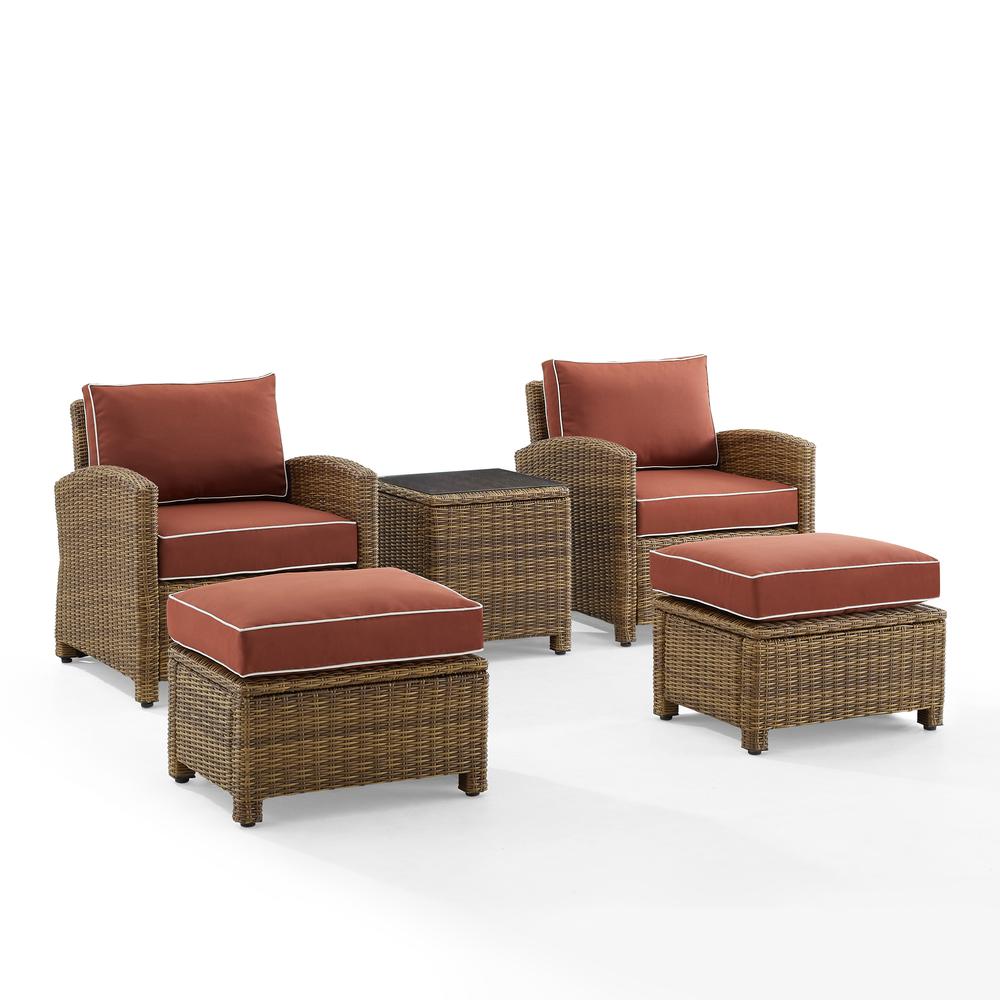 Bradenton 5Pc Wicker Outdoor Chair Set – Side Table