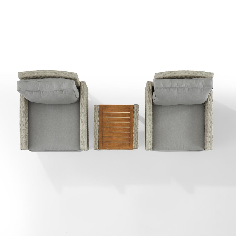 Capella 3Pc Wicker Outdoor Chair Set – Side Table & 2 Armchairs