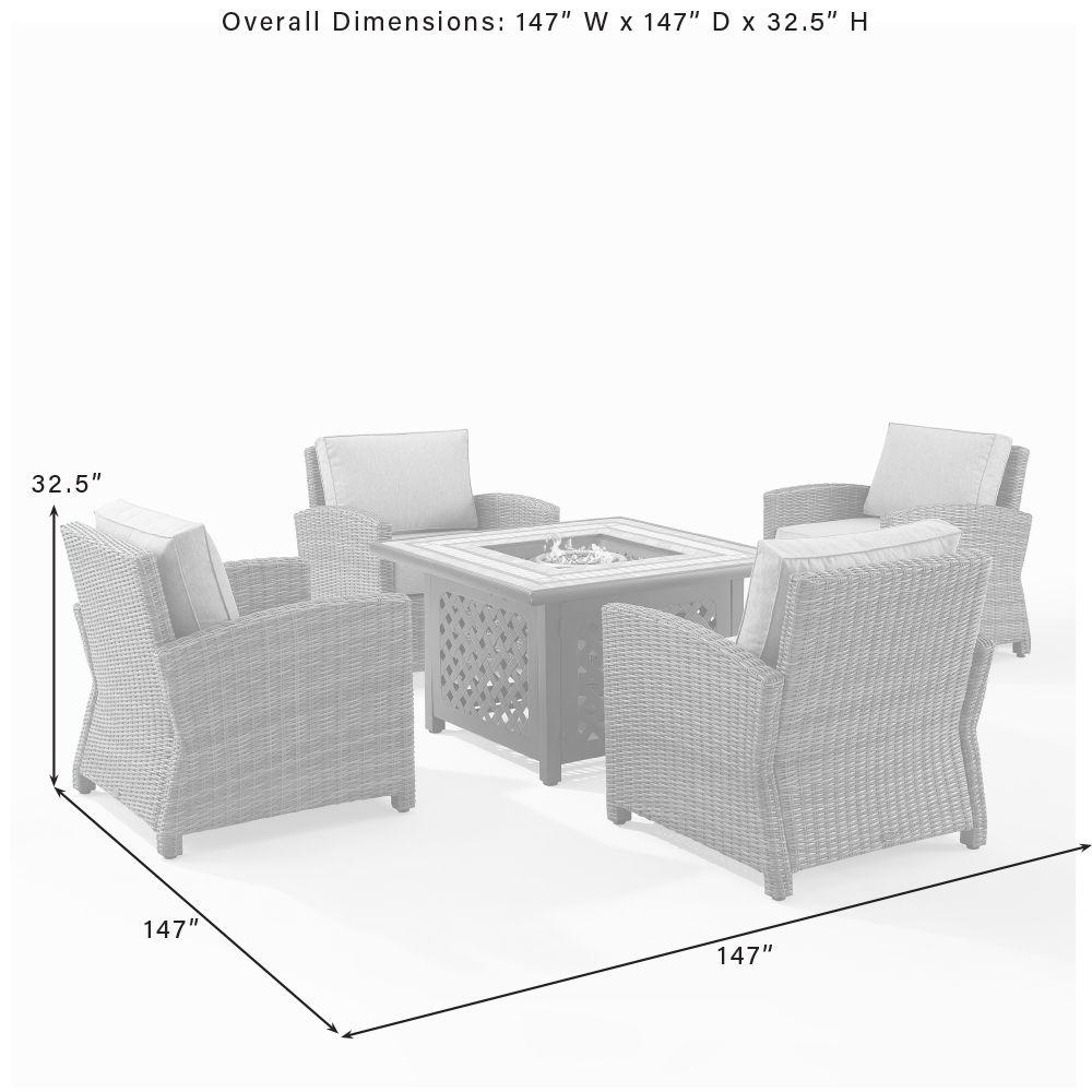 Bradenton 5Pc Outdoor Chair Set W/ Fire Table