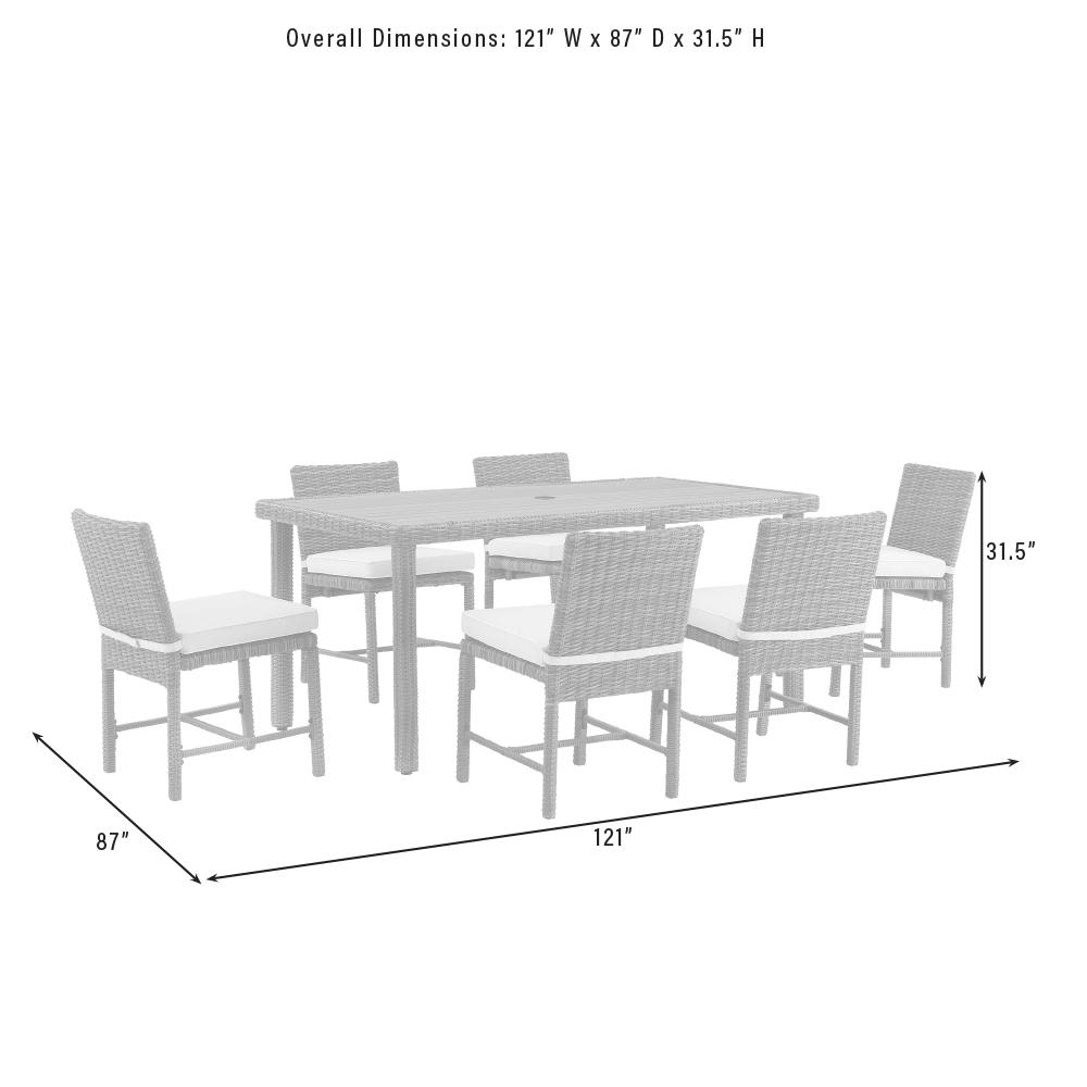Bradenton 7Pc Wicker Outdoor Dining Set – Dining Table & 6 Dining Chairs