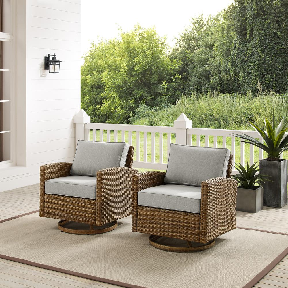 Bradenton 2Pc Wicker Swivel Rocker Outdoor Chair Set – 2 Swivel Rockers