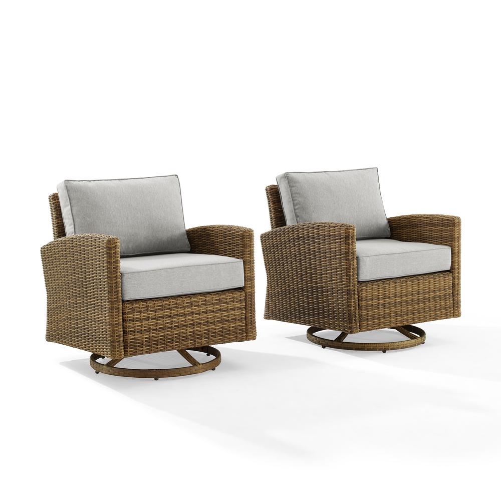 Bradenton 2Pc Wicker Swivel Rocker Outdoor Chair Set – 2 Swivel Rockers