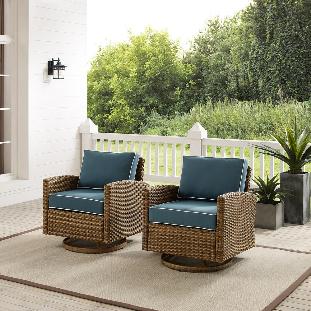 Bradenton 2Pc Wicker Swivel Rocker Outdoor Chair Set – 2 Swivel Rockers