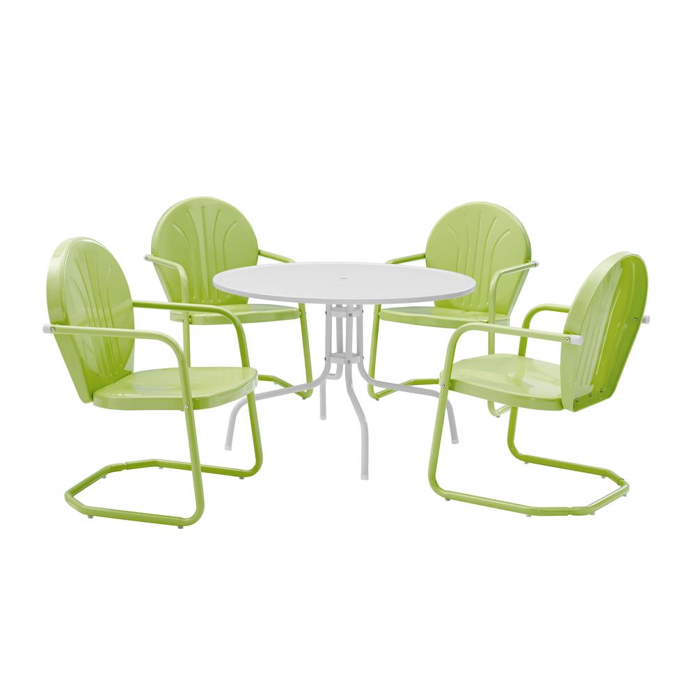 Griffith 5Pc Round Retro Outdoor Dining Set – Table & 4 Chairs