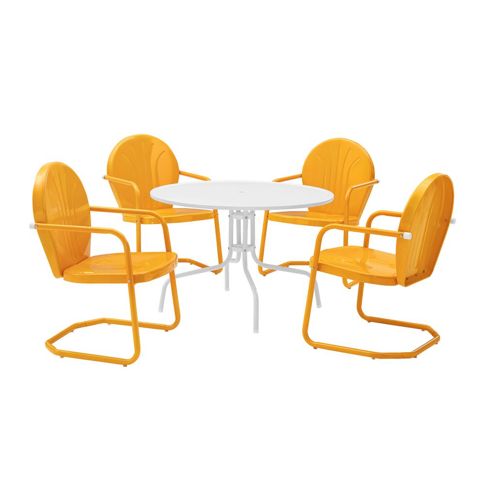 Griffith 5Pc Round Retro Outdoor Dining Set – Table & 4 Chairs