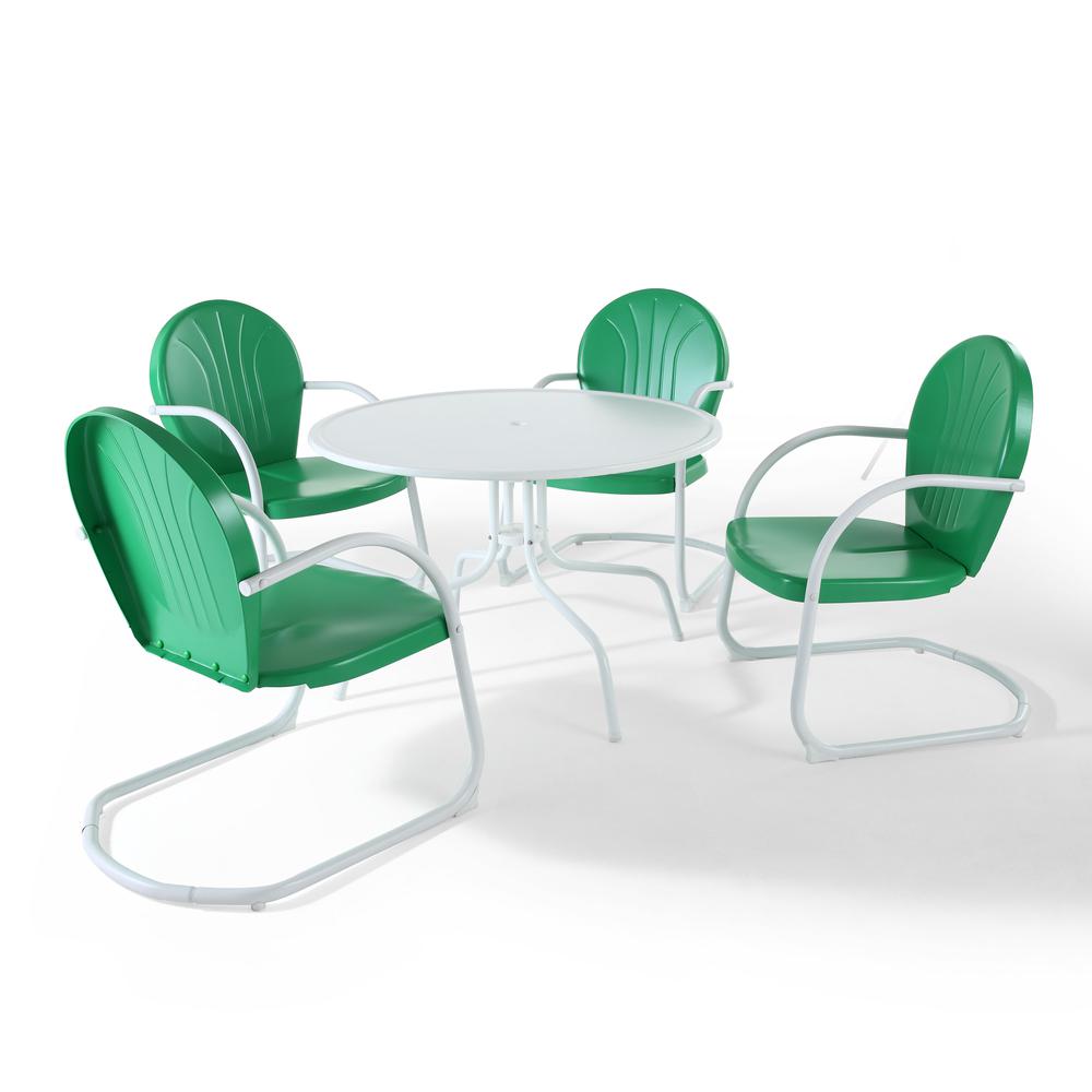 Griffith 5Pc Round Retro Outdoor Dining Set – Table & 4 Chairs