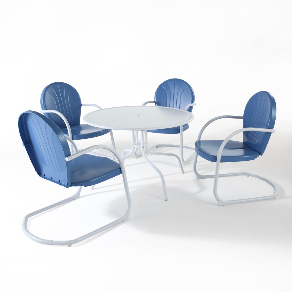 Griffith 5Pc Round Retro Outdoor Dining Set – Table & 4 Chairs