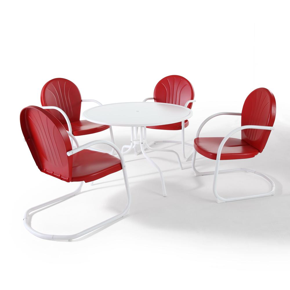 Griffith 5Pc Round Retro Outdoor Dining Set – Table & 4 Chairs