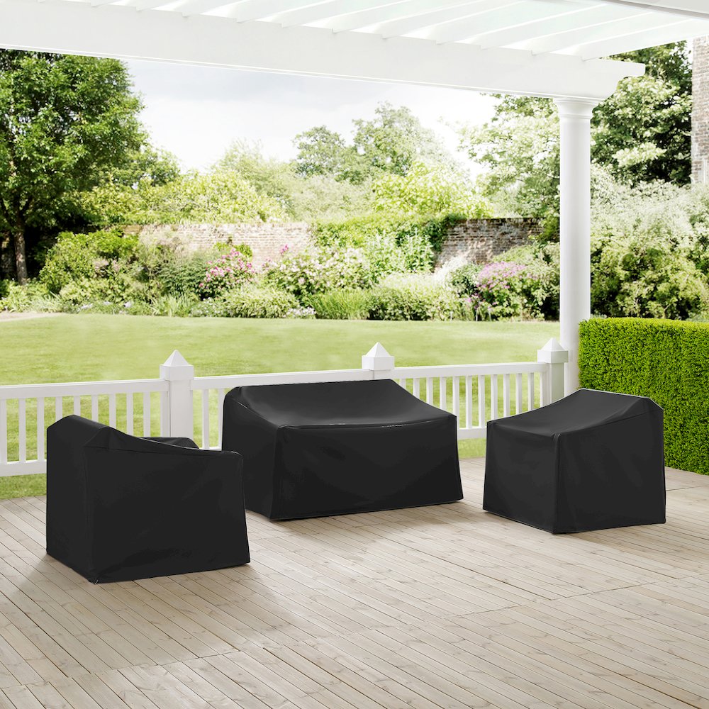 3Pc Outdoor Furniture Cover Set – Loveseat & 2 Chairs