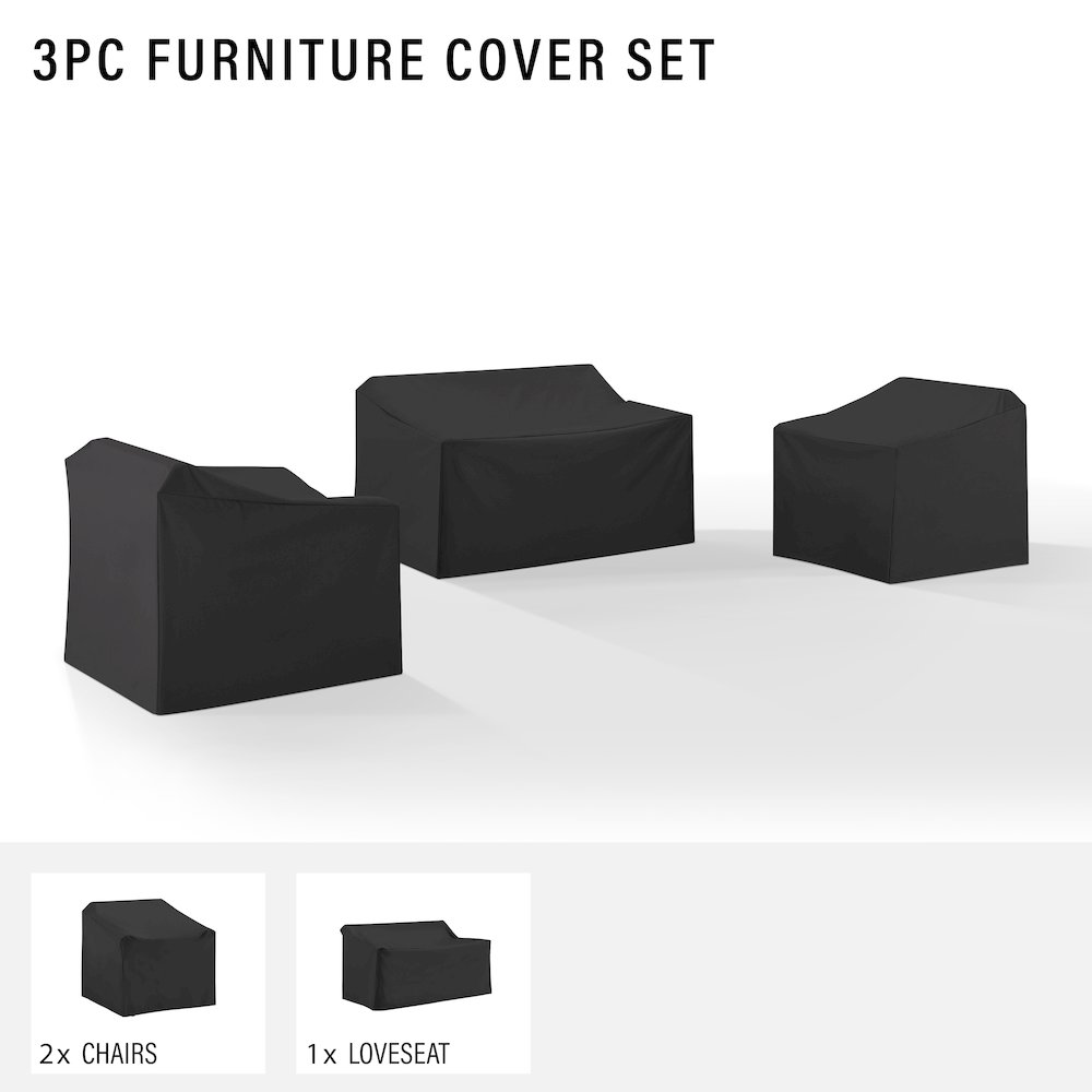 3Pc Outdoor Furniture Cover Set – Loveseat & 2 Chairs