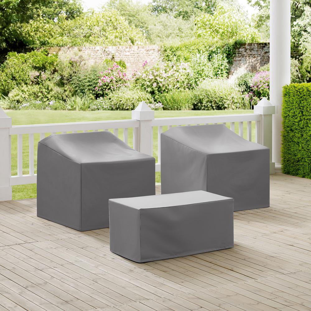3Pc Outdoor Furniture Cover Set – 2 Chairs & Coffee Table