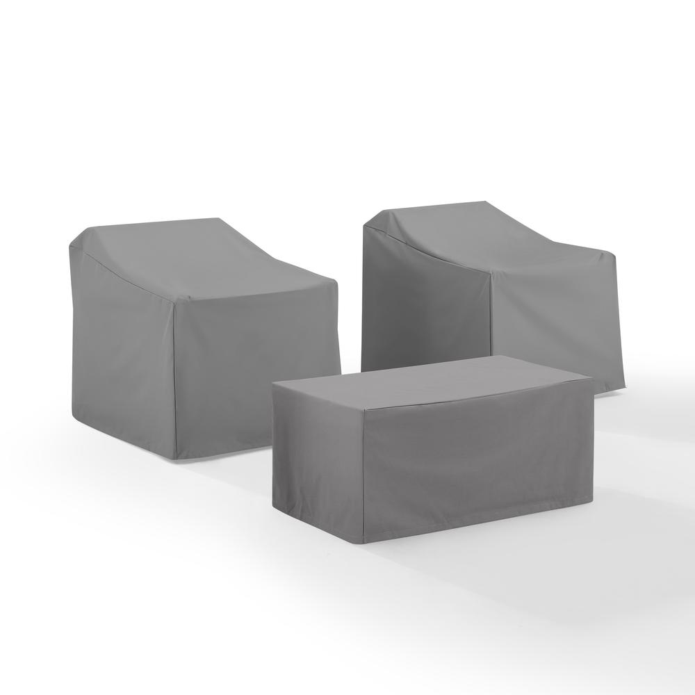 3Pc Outdoor Furniture Cover Set – 2 Chairs & Coffee Table