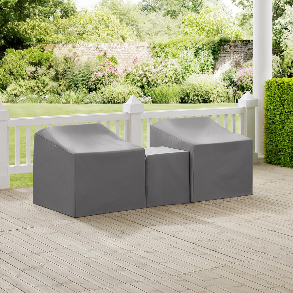3Pc Outdoor Furniture Cover Set – Two Armchairs & End Table