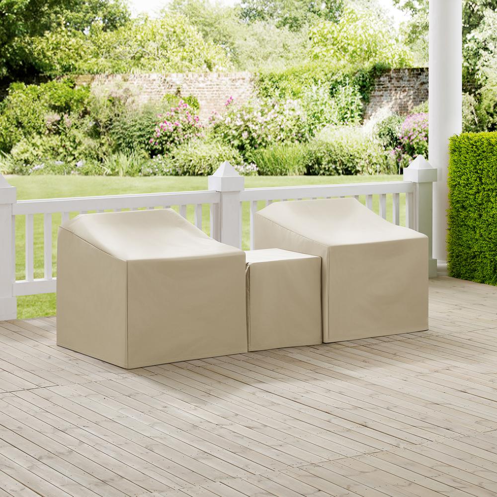 3Pc Outdoor Furniture Cover Set – Two Armchairs & End Table